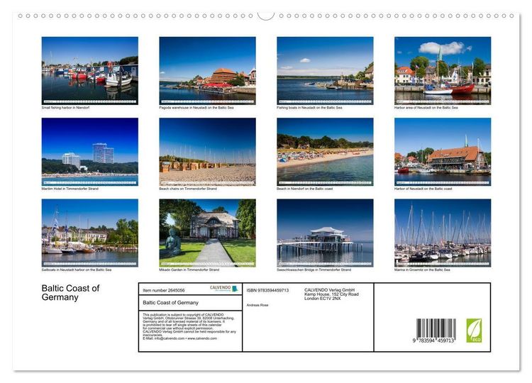 Produktbild: Baltic Coast of Germany (High Quality Premium Wall Calendar 2027 DIN A2 landscape),CALVENDO 12 Month Wall Calendar