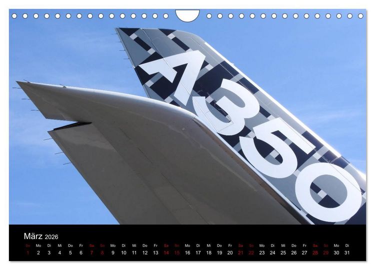 Produktbild: Airbus A350 Hautnah (Wandkalender 2026 DIN A4 quer), CALVENDO Monatskalender