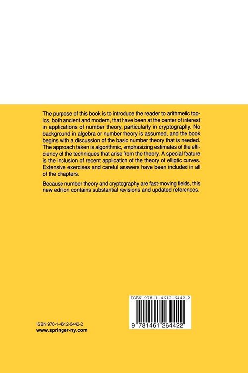 Produktbild: A Course in Number Theory and Cryptography