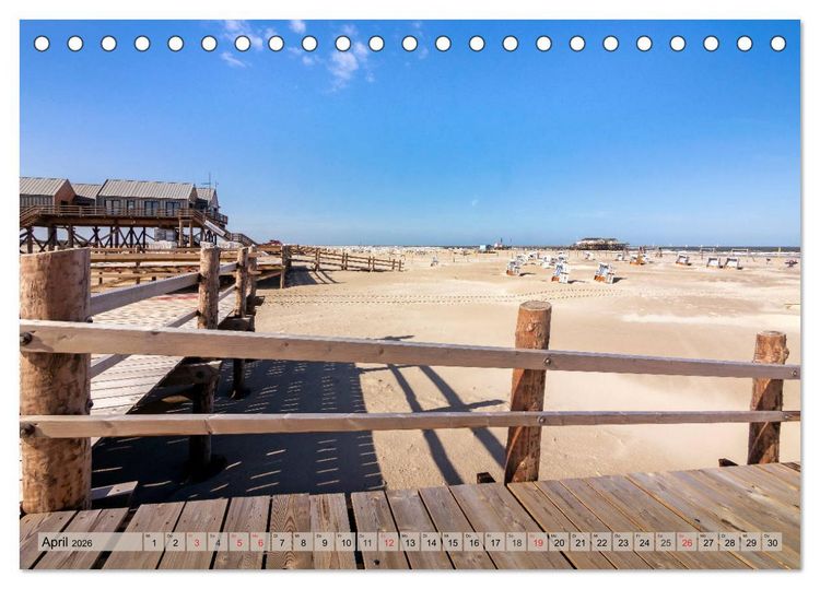 Produktbild: St. Peter Ording - Atemberaubende Momente (Tischkalender 2026 DIN A5 quer), CALVENDO Monatskalender
