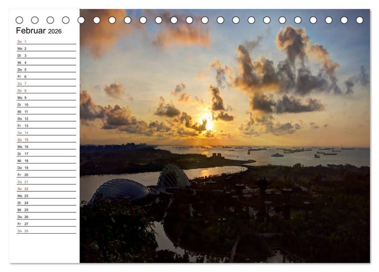 Produktbild: Singapur Stadt der Skylines (Tischkalender 2026 DIN A5 quer), CALVENDO Monatskalender