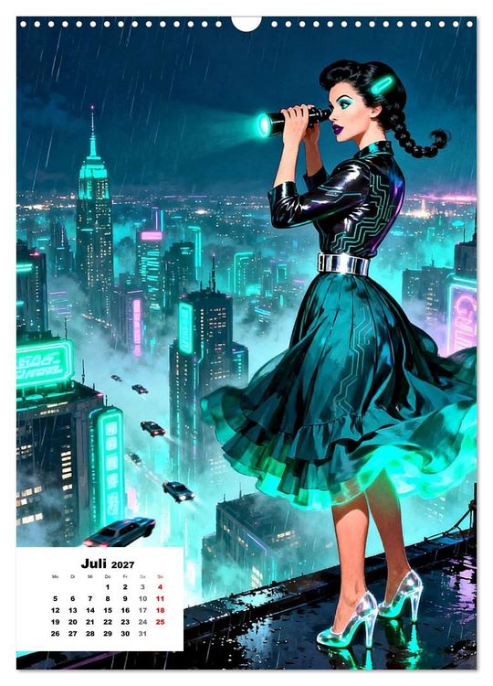 Produktbild: Neon-Girls (Wandkalender 2027 DIN A3 hoch), CALVENDO Monatskalender