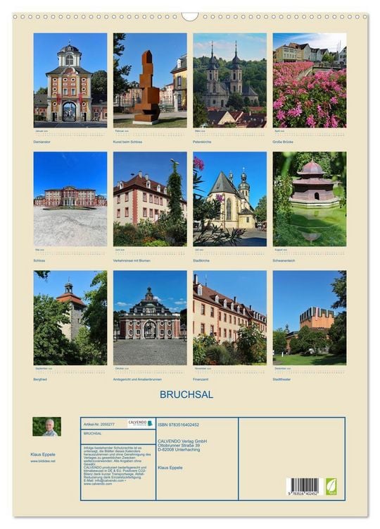 Produktbild: BRUCHSAL (Wandkalender 2026 DIN A2 hoch), CALVENDO Monatskalender