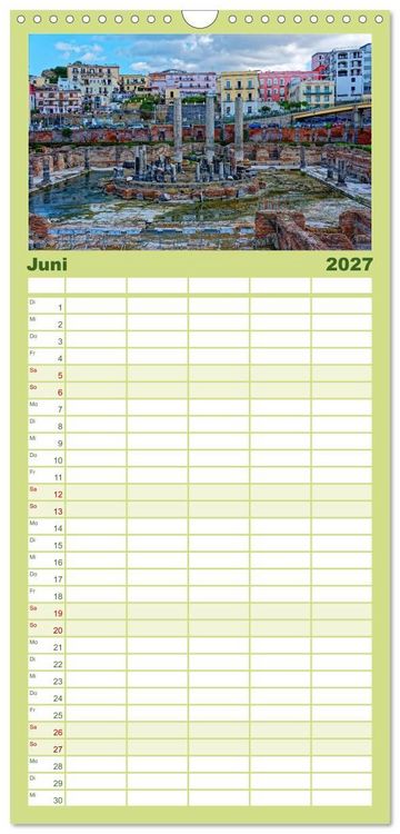 Produktbild: Familienplaner 2027 - Historisches am Golf von Neapel mit 5 Spalten (Wandkalender, 21 x 45 cm) CALVENDO