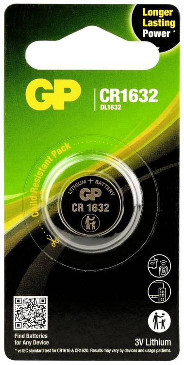 Produktbild: GP Knopfzelle CR1632 3V 1 St. Lithium GPCR1632STD030C1