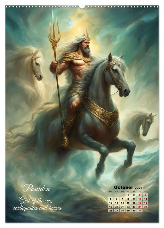 Produktbild: Gods of Greek mythology (High Quality Premium Wall Calendar 2026 DIN A2 portrait),CALVENDO 12 Month Wall Calendar
