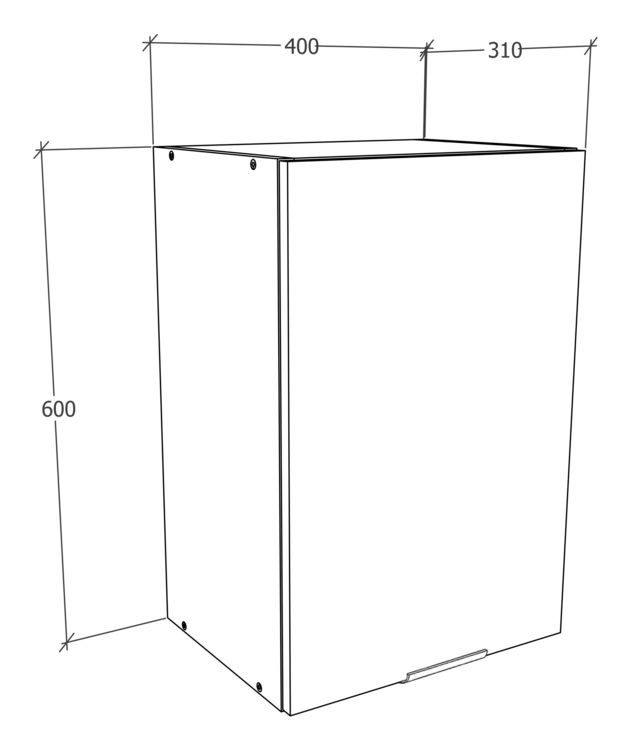 Produktbild: K&uuml;chenschrank B. 40 cm H&auml;ngeschrank K&uuml;che Fasola