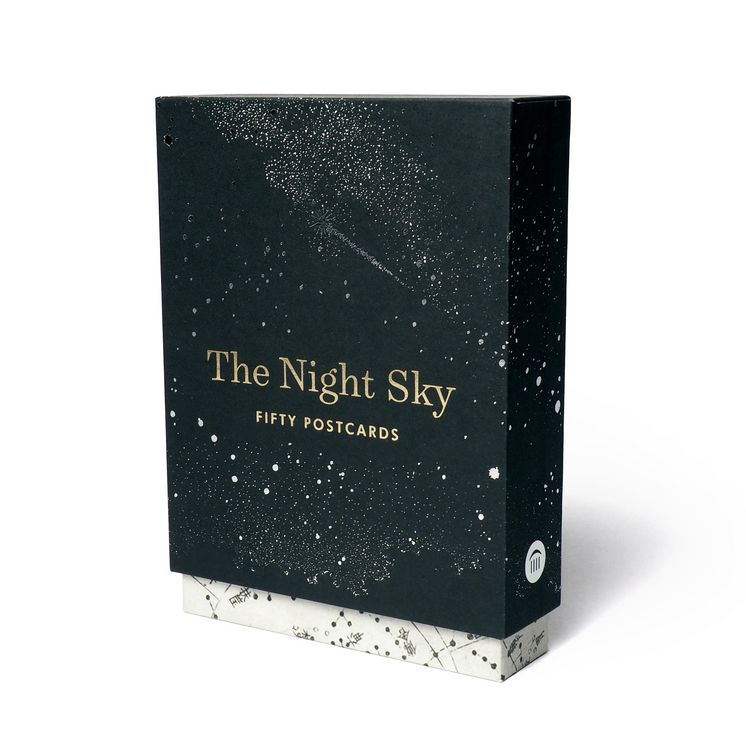 Produktbild: The Night Sky: Fifty Postcards (50 Designs; Archival Images, NASA Ephemera, Photographs, and More in a Gold Foil Stamped Keepsake Box;)