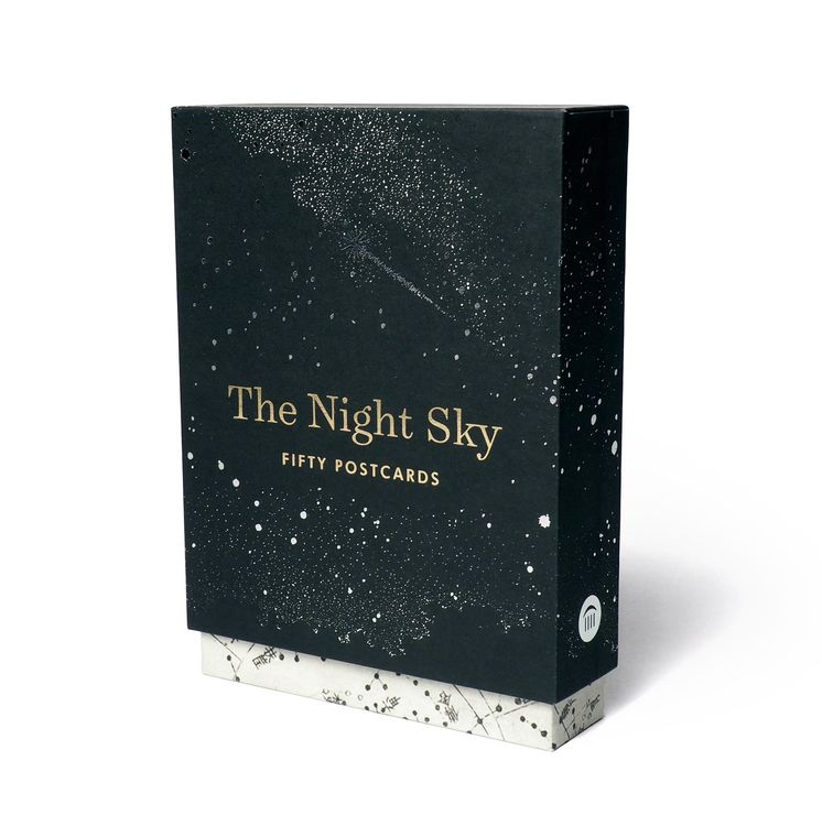 Produktbild: The Night Sky: Fifty Postcards (50 Designs; Archival Images, NASA Ephemera, Photographs, and More in a Gold Foil Stamped Keepsake Box;)