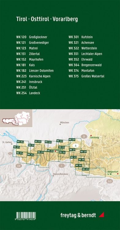 Produktbild: Tirol - Osttirol - Vorarlberg, Wanderkarten Set 1:50.000