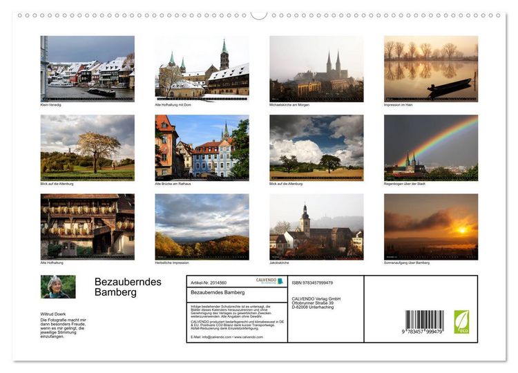 Produktbild: Bezauberndes Bamberg (hochwertiger Premium Wandkalender 2026 DIN A2 quer), Kunstdruck in Hochglanz