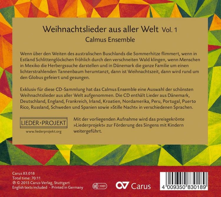 Produktbild: Weihnachtslieder aus aller Welt Vol.1