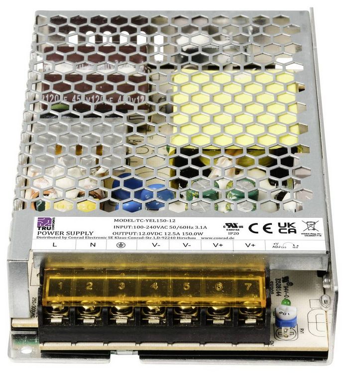 Produktbild: TRU COMPONENTS TC-13496752 Netzteil / Stromversorgung 12 V/DC 12.5A 150W