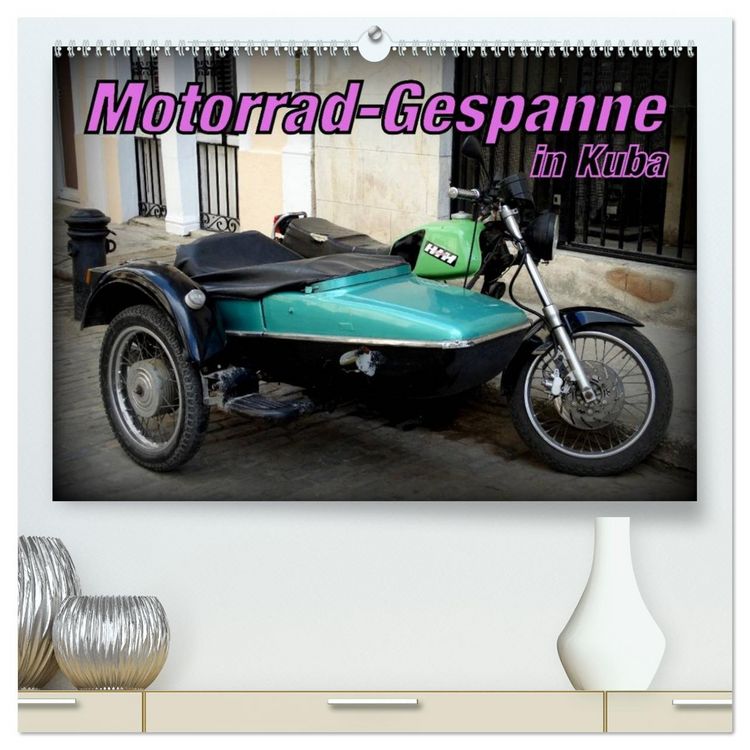 Produktbild: Motorrad-Gespanne in Kuba (hochwertiger Premium Wandkalender 2026 DIN A2 quer), Kunstdruck in Hochglanz