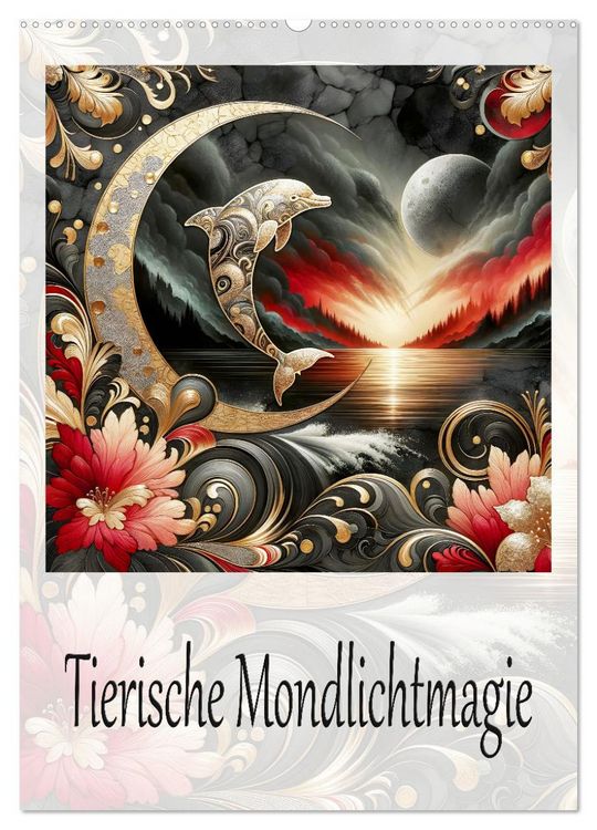 Produktbild: Tierische Mondlichtmagie (Wandkalender 2026 DIN A2 hoch), CALVENDO Monatskalender