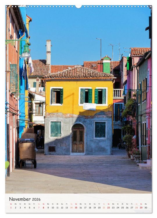 Produktbild: Venedig und Burano, Stadt am Wasser und Insel der bunten H&auml;user (hochwertiger Premium Wandkalender 2026 DIN A2 hoch), Kunstdruck in Hochglanz