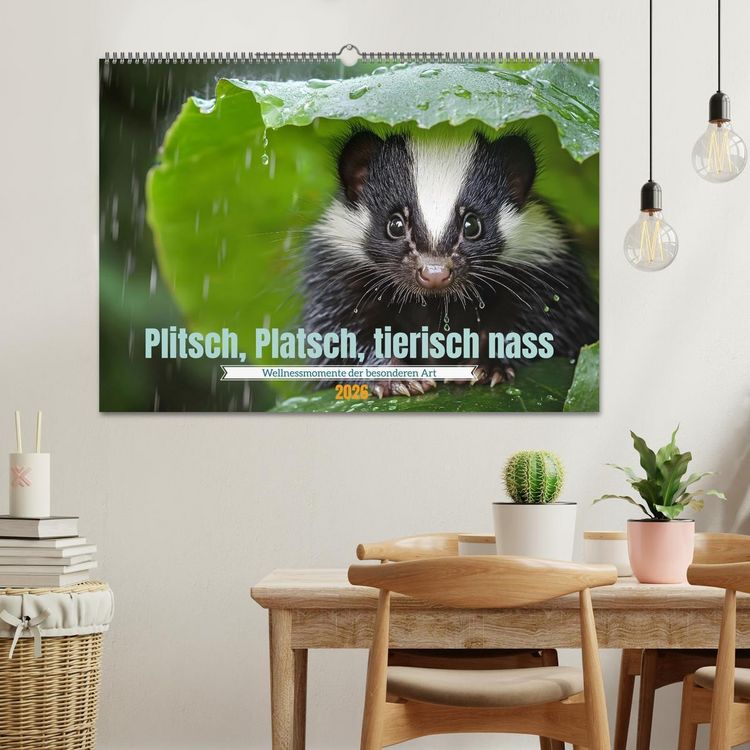 Produktbild: Plitsch, Platsch, tierisch nass (Wandkalender 2026 DIN A2 quer), CALVENDO Monatskalender