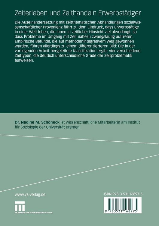 Produktbild: Zeiterleben und Zeithandeln Erwerbst&auml;tiger
