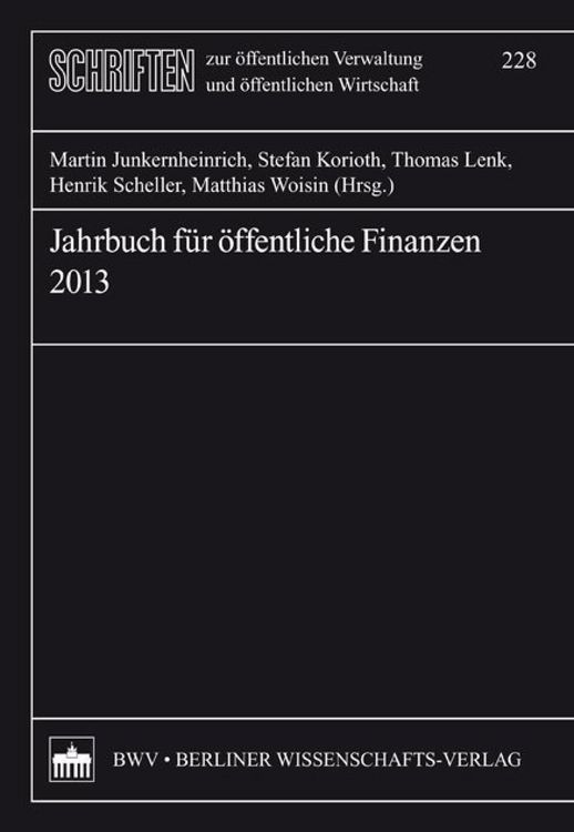 Produktbild: Jahrbuch f&uuml;r &ouml;ffentliche Finanzen (2013)