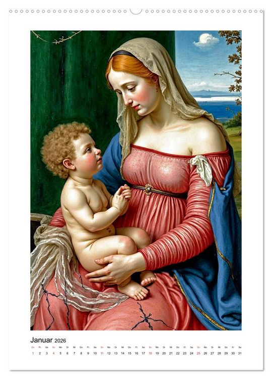 Produktbild: Marienbilder der Renaissance neu interpretiert (Wandkalender 2026 DIN A2 hoch), CALVENDO Monatskalender