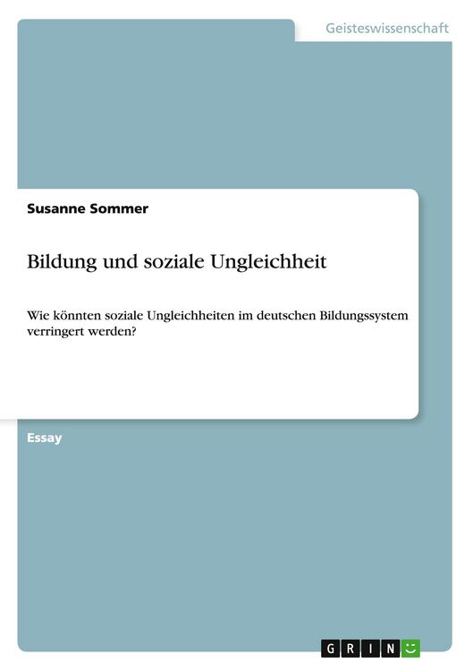 Produktbild: Bildung und soziale Ungleichheit
