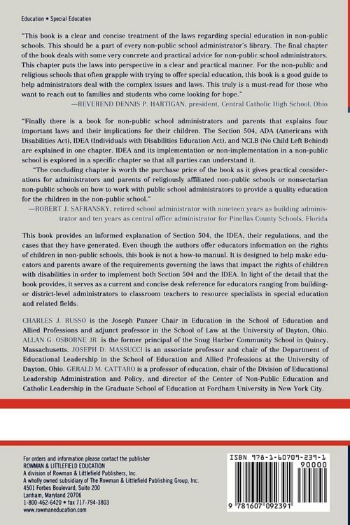 Produktbild: Law of Special Education and Non-Public Schools
