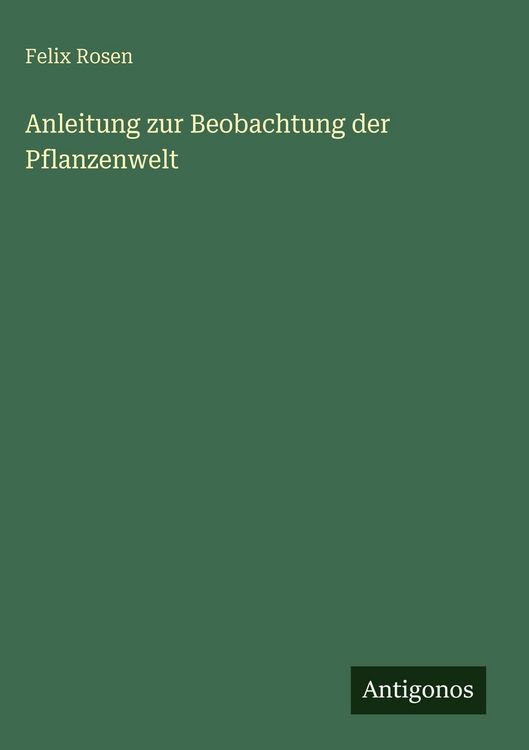 Produktbild: Anleitung zur Beobachtung der Pflanzenwelt