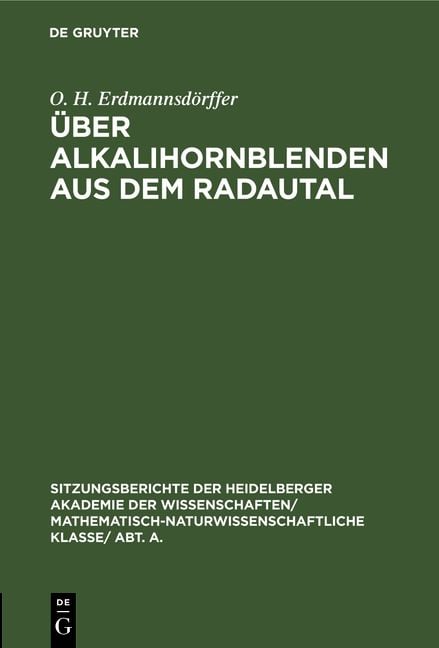 Produktbild: &Uuml;ber Alkalihornblenden aus dem Radautal