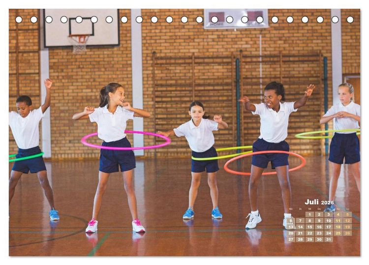 Produktbild: Hula-Hoop: Spa&szlig;, Sport und Fitness mit Hula Hoop Reifen (Tischkalender 2026 DIN A5 quer), CALVENDO Monatskalender