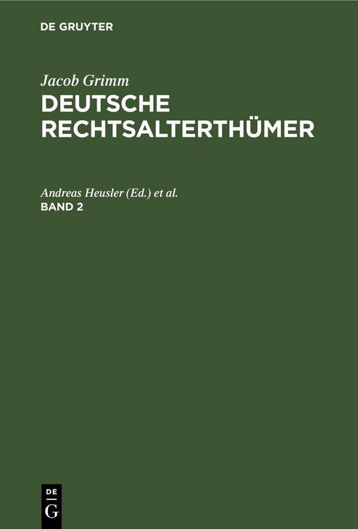 Produktbild: Deutsche Rechtsalterth&uuml;mer. Band 2
