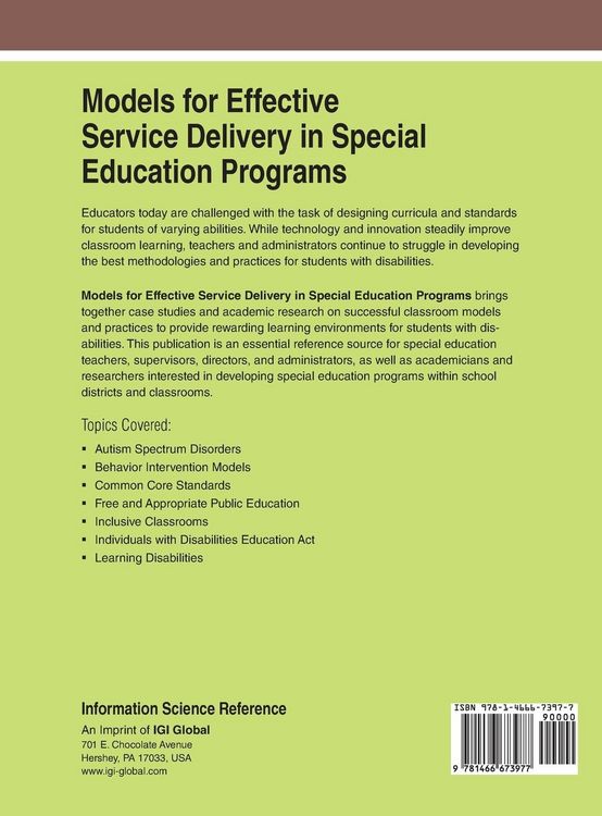 Produktbild: Models for Effective Service Delivery in Special Education Programs