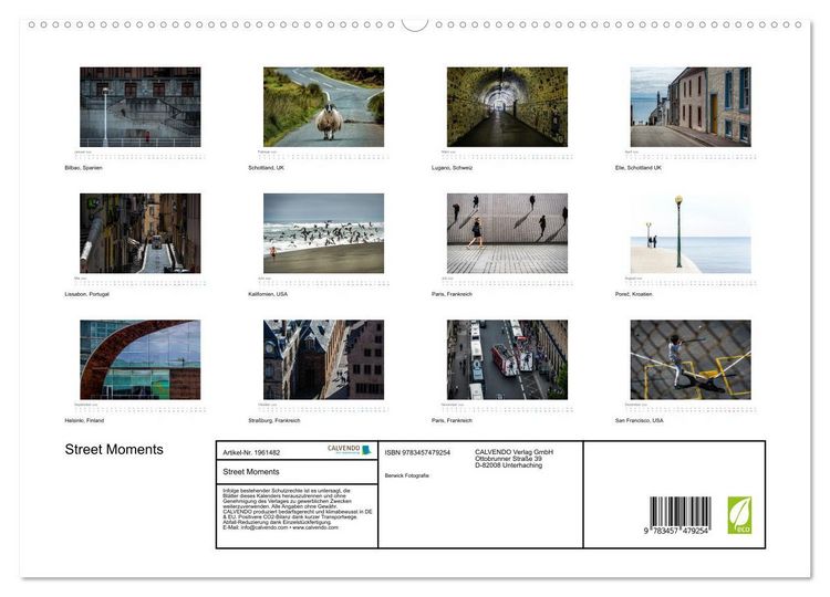 Produktbild: Street Moments (hochwertiger Premium Wandkalender 2026 DIN A2 quer), Kunstdruck in Hochglanz