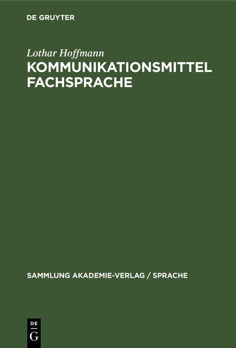 Produktbild: Kommunikationsmittel Fachsprache