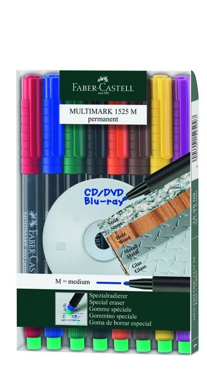 Produktbild: Faber-Castell Marker Multimark 1525 M permanent, 8er Set