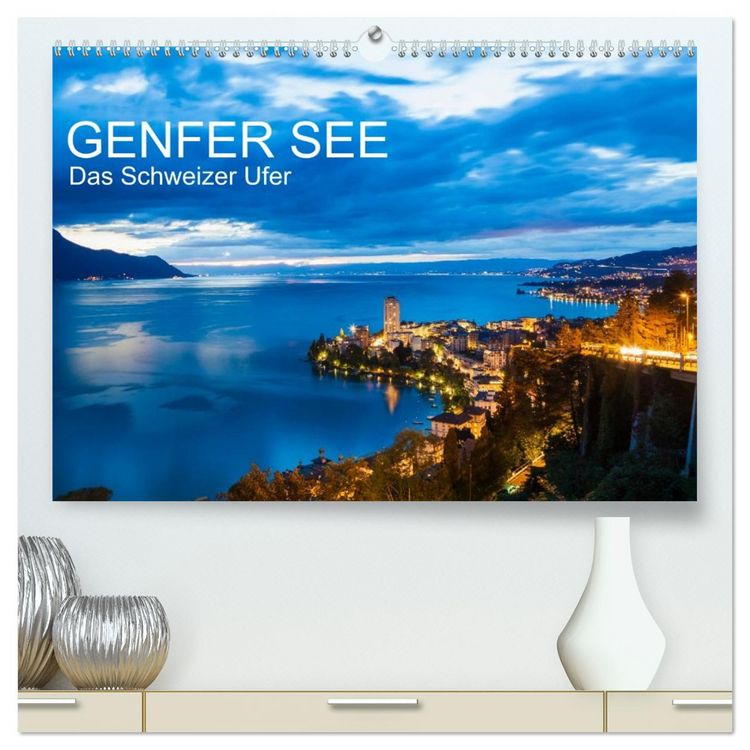 Produktbild: GENFER SEE Das Schweizer Ufer (hochwertiger Premium Wandkalender 2026 DIN A2 quer), Kunstdruck in Hochglanz