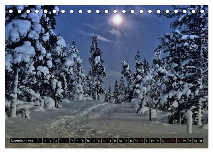 Produktbild: Wundersch&ouml;nes Finnisch - Lappland (Tischkalender 2026 DIN A5 quer), CALVENDO Monatskalender