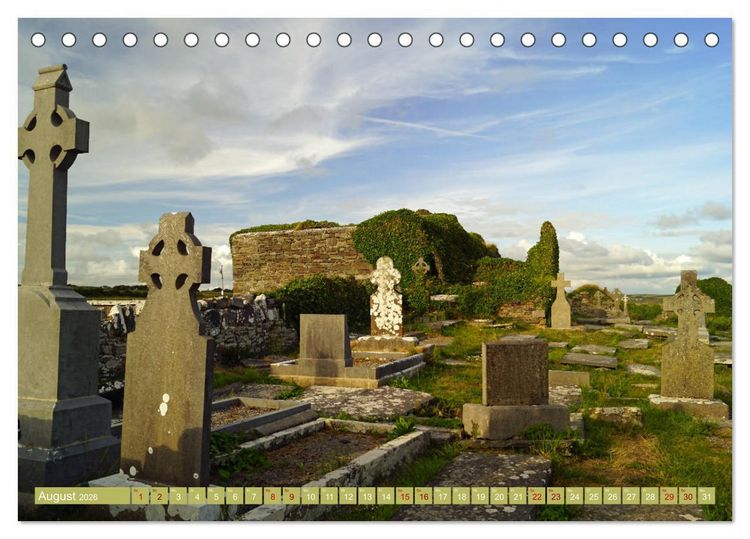 Produktbild: Ehrf&uuml;rchtige Stille - Friedh&ouml;fe in Irland (Tischkalender 2026 DIN A5 quer), CALVENDO Monatskalender