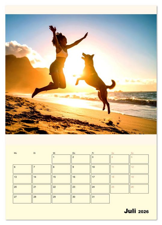 Produktbild: Der Familienkalender - Mit Hund durchs Jahr (Tischkalender 2026 DIN A5 hoch), CALVENDO Monatskalender