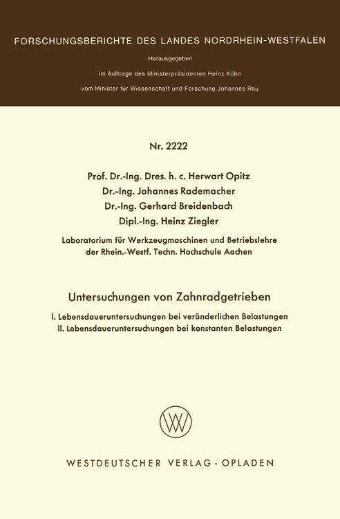 Produktbild: Untersuchungen an Zahnradgetrieben