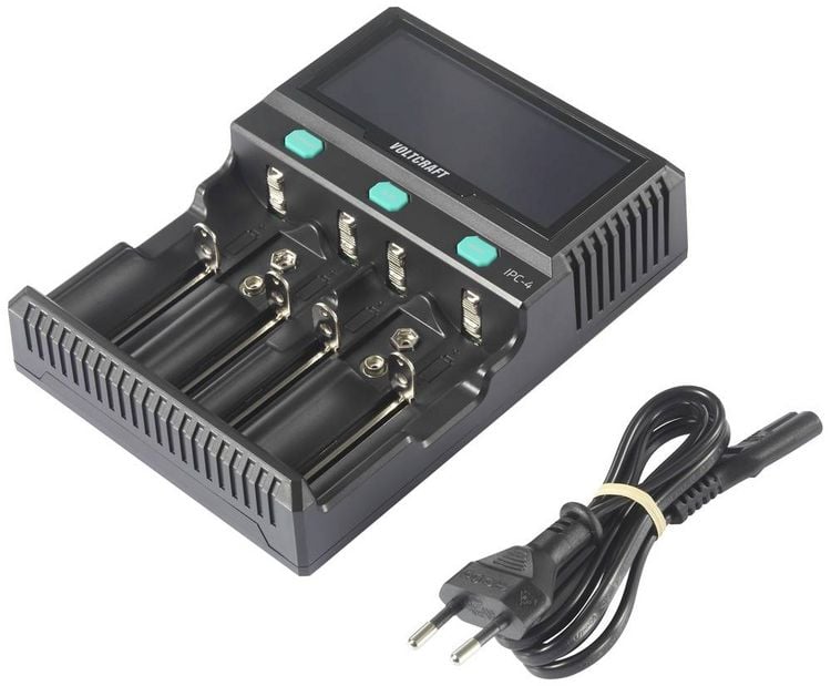 Produktbild: VOLTCRAFT IPC-4 Rundzellen-Ladeger&auml;t LiIon, LiFePO, NiMH, NiCd, LiFePO4 A, Mignon (AA), Micro (AAA), Mini (AAAA), Baby (C), Sub-C