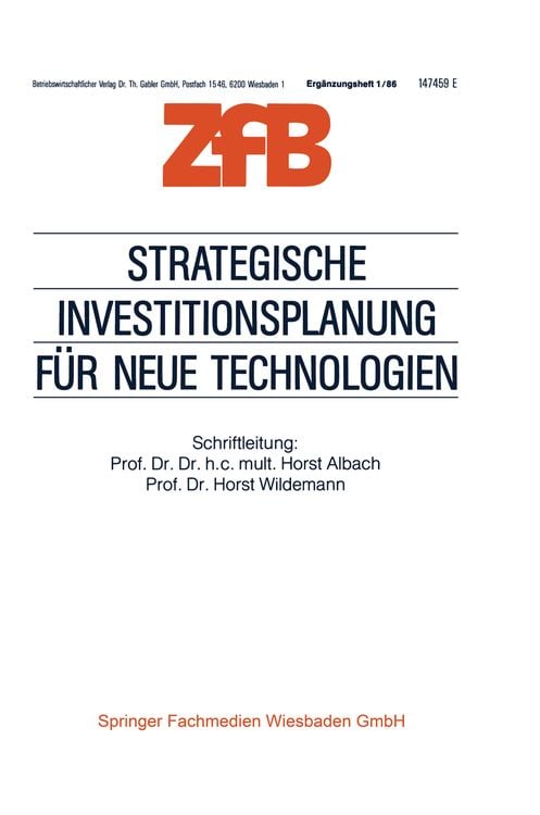 Produktbild: Strategische Investitionsplanung f&uuml;r neue Technologien