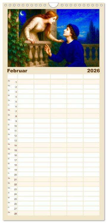 Produktbild: Familienplaner 2026 - William Shakespeare mit 5 Spalten (Wandkalender, 21 x 45 cm) CALVENDO