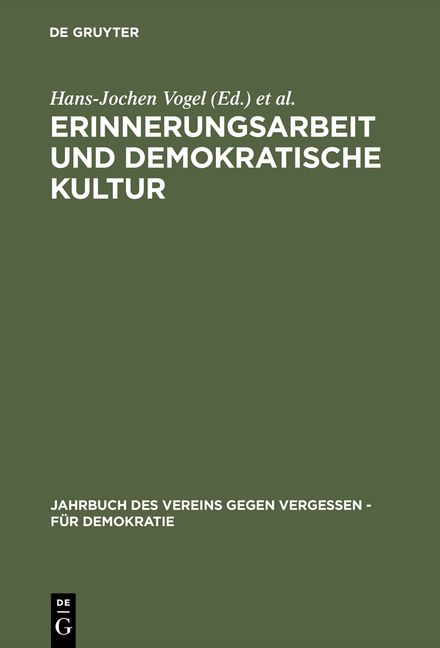 Produktbild: Erinnerungsarbeit und demokratische Kultur