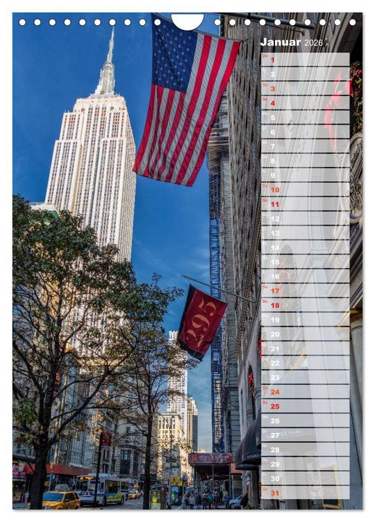 Produktbild: New York City Geburtstagskalender (Wandkalender 2026 DIN A4 hoch), CALVENDO Monatskalender