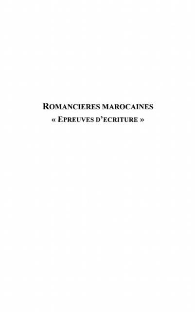 Produktbild: Romancieres Marocaines