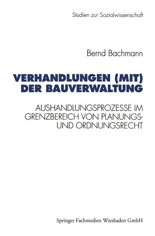 Produktbild: Verhandlungen (mit) der Bauverwaltung