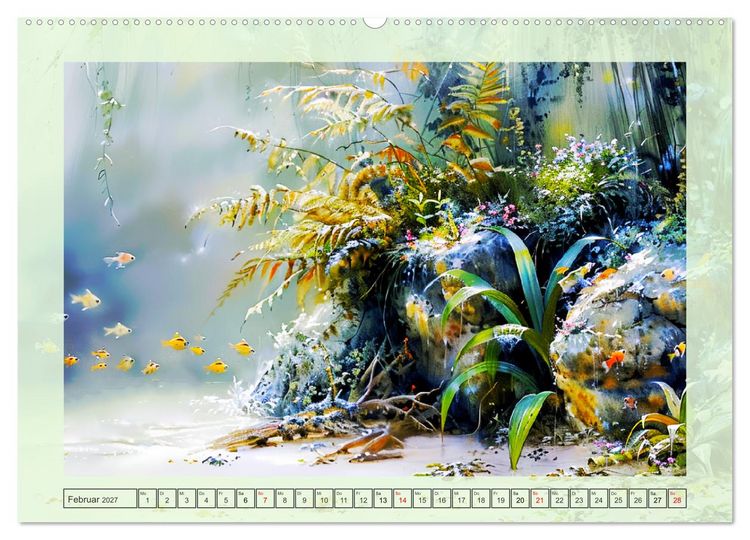 Produktbild: Aquascaping. Malerische Aquariumlandschaften (hochwertiger Premium Wandkalender 2027 DIN A2 quer), Kunstdruck in Hochglanz