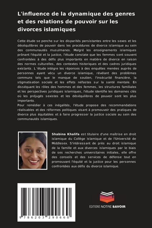 Produktbild: L'influence de la dynamique des genres et des relations de pouvoir sur les divorces islamiques