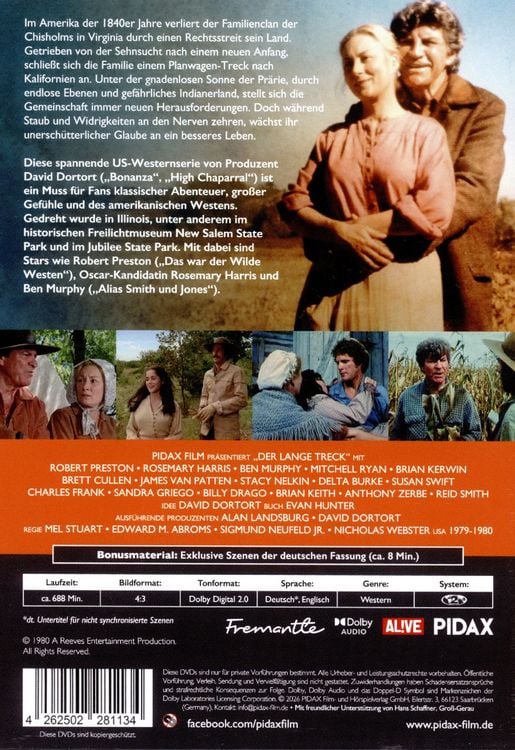 Produktbild: Der lange Treck (The Chisholms) - Remastered Edition / Die komplette 16-teilige Kult-Westernserie (Pidax Western-Klassiker) [3 DVDs]