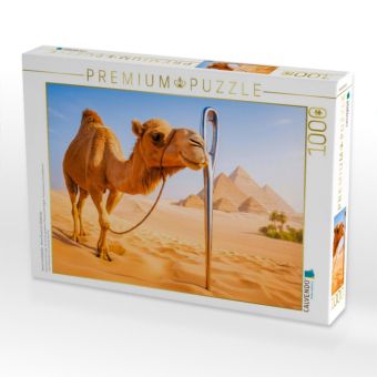 Produktbild: CALVENDO Puzzle Kamel und Nadel&ouml;hr - Keine Chance f&uuml;r Dickh&auml;uter | 1000 Teile Lege-Gr&ouml;&szlig;e 64x48cm Foto-Puzzle f&uuml;r gl&uuml;ckliche Stunden